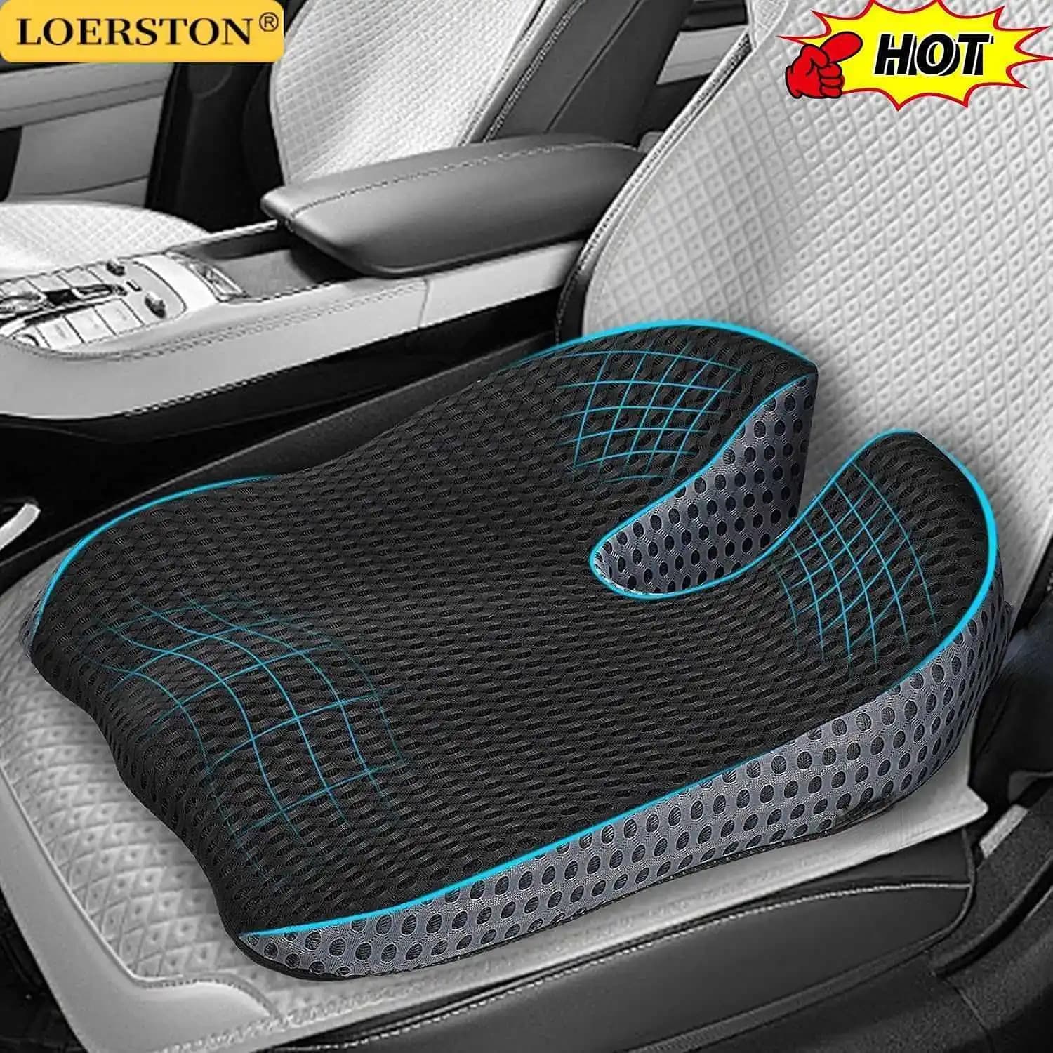 Cuscino per Sedile Auto in Memory Foam, Cuscino Rialzato Traspirante con Rete, Imbottitura Confortevole per Sedili Auto con Cinghie Regolabili