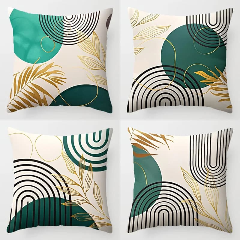 Decorazioni per la casa Fodere per cuscini decorativi con motivo geometrico e foglie Fodera per cuscino con motivo adatto per divano, camera da letto, auto
