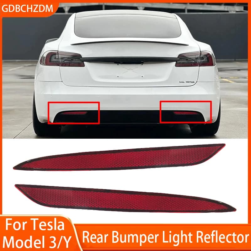 Per Auto Per Tesla Modello 3/Y/X/S Paraurti Posteriore Riflettore di Luce Destra/Sinistra Opzionale Paraurti Posteriore Riflettore Lente Rossa Lampade Auto copertura