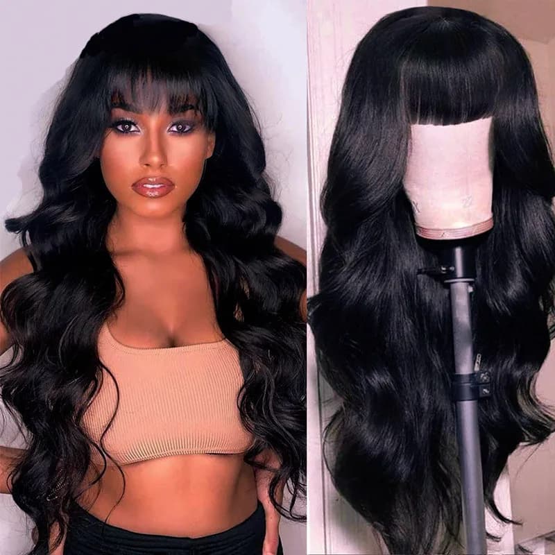 Parrucca sintetica nera con onde grandi per la festa, parrucca cosplay di Halloween, parrucca quotidiana, set di parrucche accessori per capelli ad alta temperatura