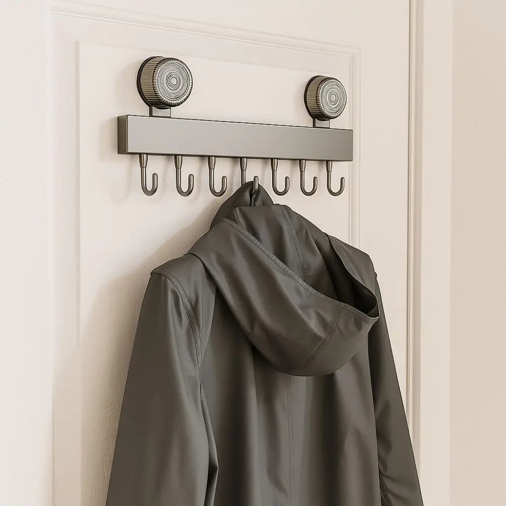 Ganci a ventosa da parete rimovibili salvaspazio, portaoggetti da cucina con gancio mobile per utensili da appendere dietro la porta