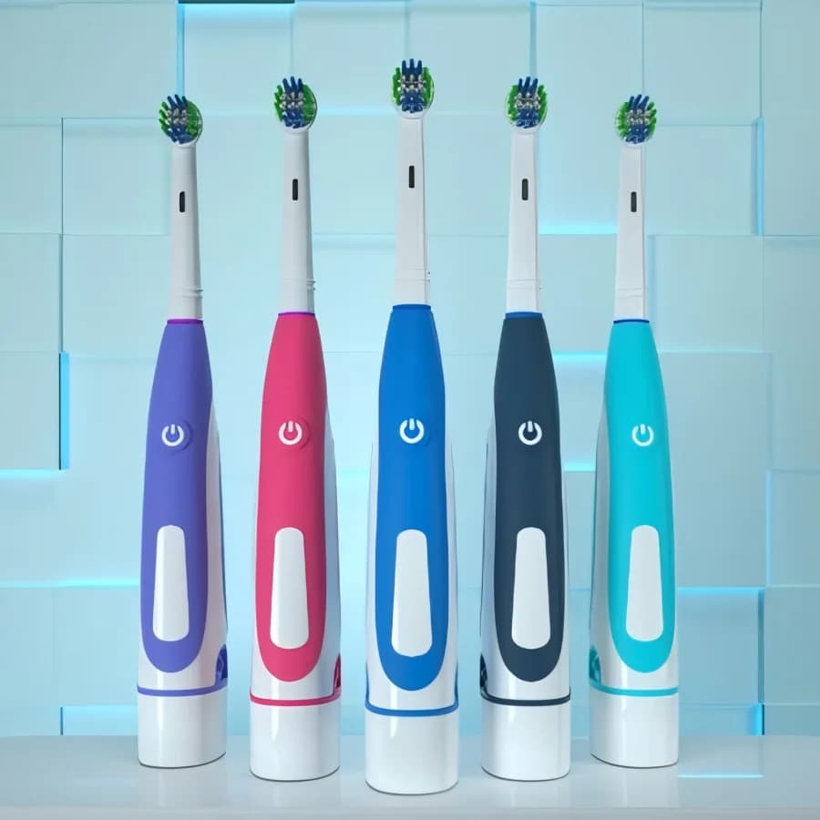Spazzolino elettrico intelligente, design a testa tonda Setole in nylon importate DuPont, parte superiore arrotondata, valutazione impermeabile IPX5