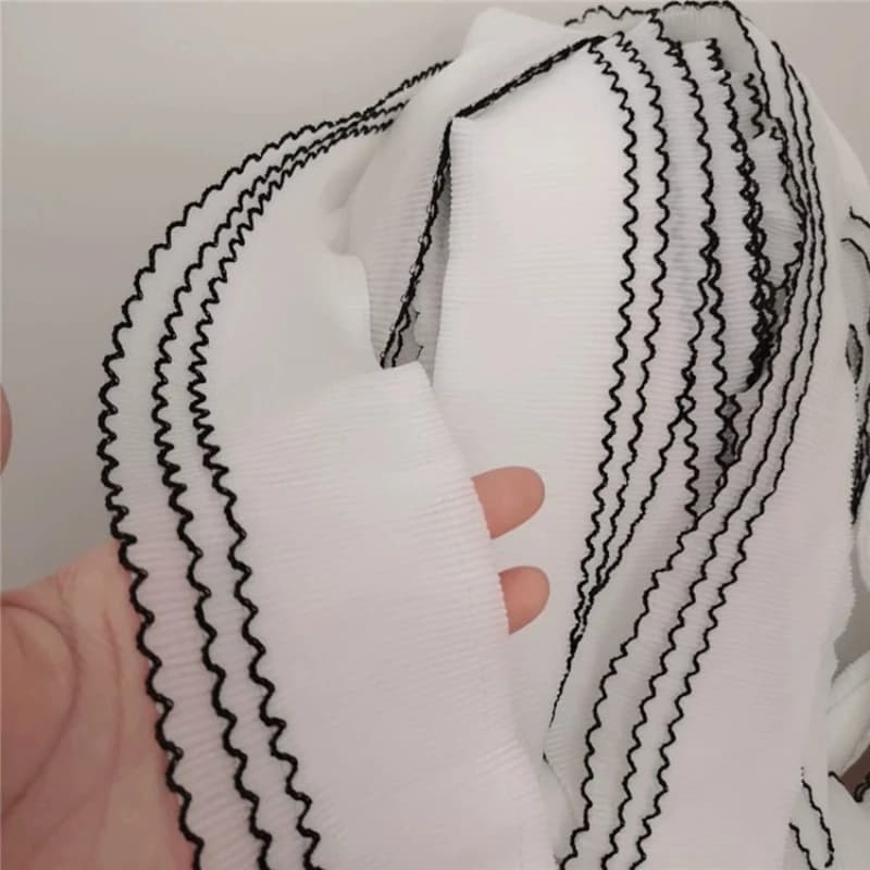 Trend Bianco Nero Maglia di chiffon a tre strati Tulle Tessuto per finiture in pizzo Bambola fai da te Gonna Polsini Bordo tenda Accessori per cucire Materiale