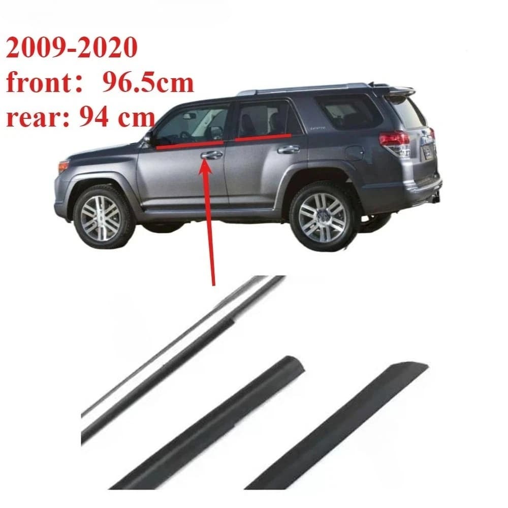4 pezzi di protezione in vetro nero o cromato guarnizione guarnizione per Toyota 4Runner 2009-2020 75711-35011 finestre in gomma laminata esterna