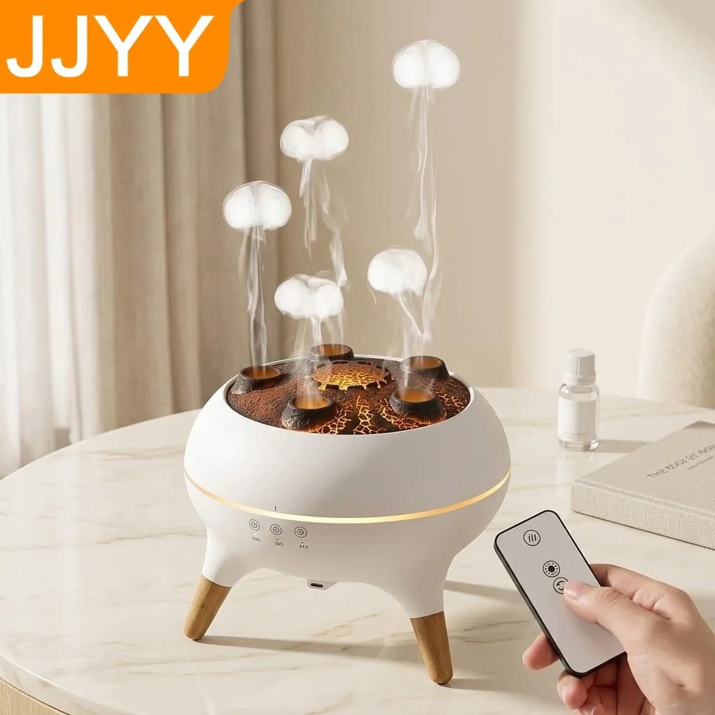 Umidificatore a Nebbia Fredda, Diffusore di Aromi, 7 Colori, Spegnimento Automatico, Silenzioso 28dB, Ideale per Camera da Letto, Arredamento Casa, Purificatore d'Aria
