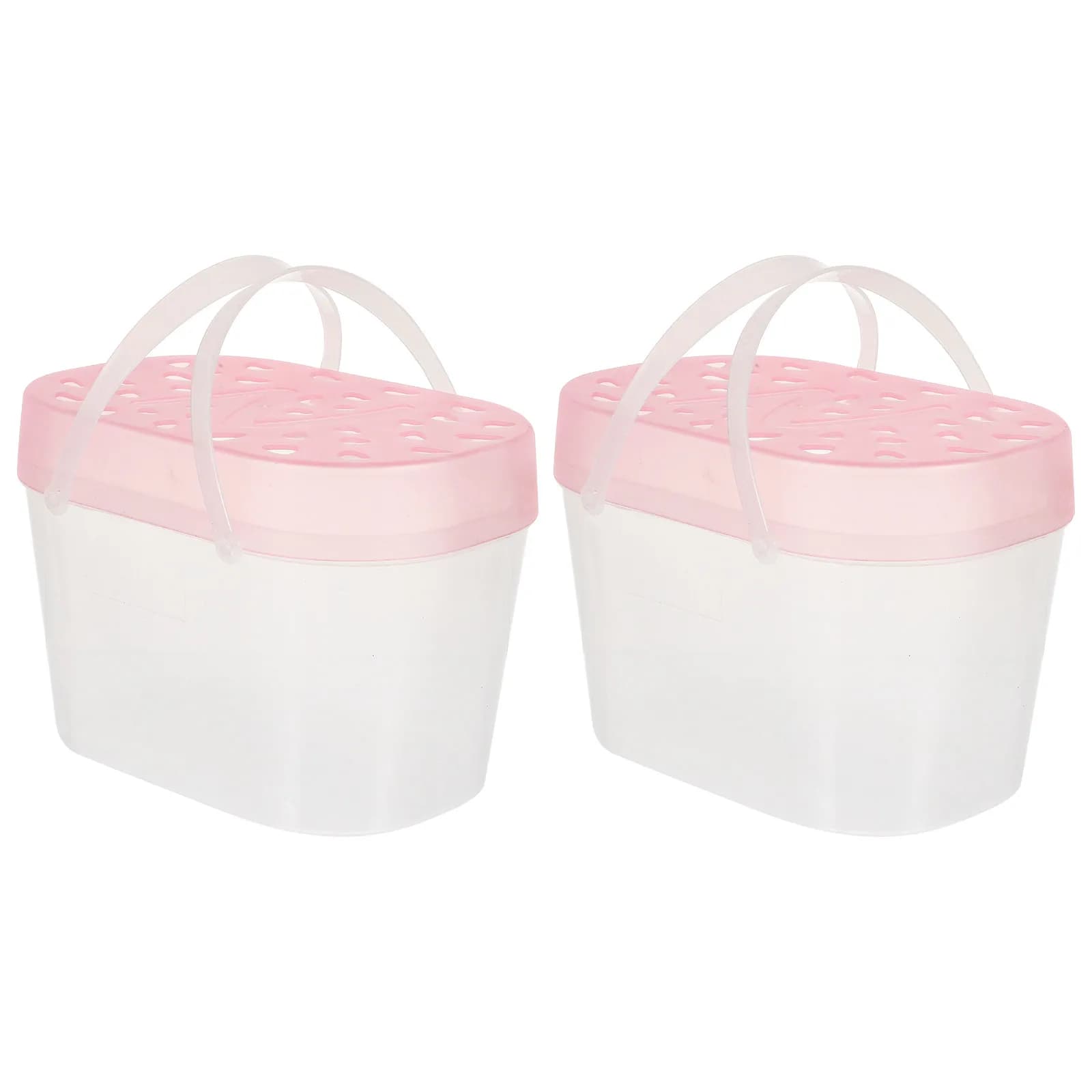 2Pcs Portable Pet Carriers Thickened Lid Sealed Small Pets Travel Boxes for Hamsters Reptiles Turtles Outdoor Crawling Pets