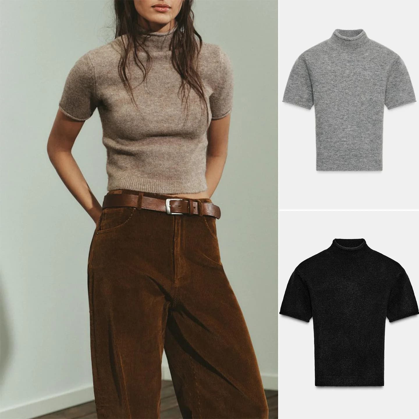 Nuovo Maglione Invernale da Donna Casual a Collo Alto in Maglia Morbida, Lavorazione a Maglia Piatta in Fibra di Poliestere, Top alla Moda per Ragazze