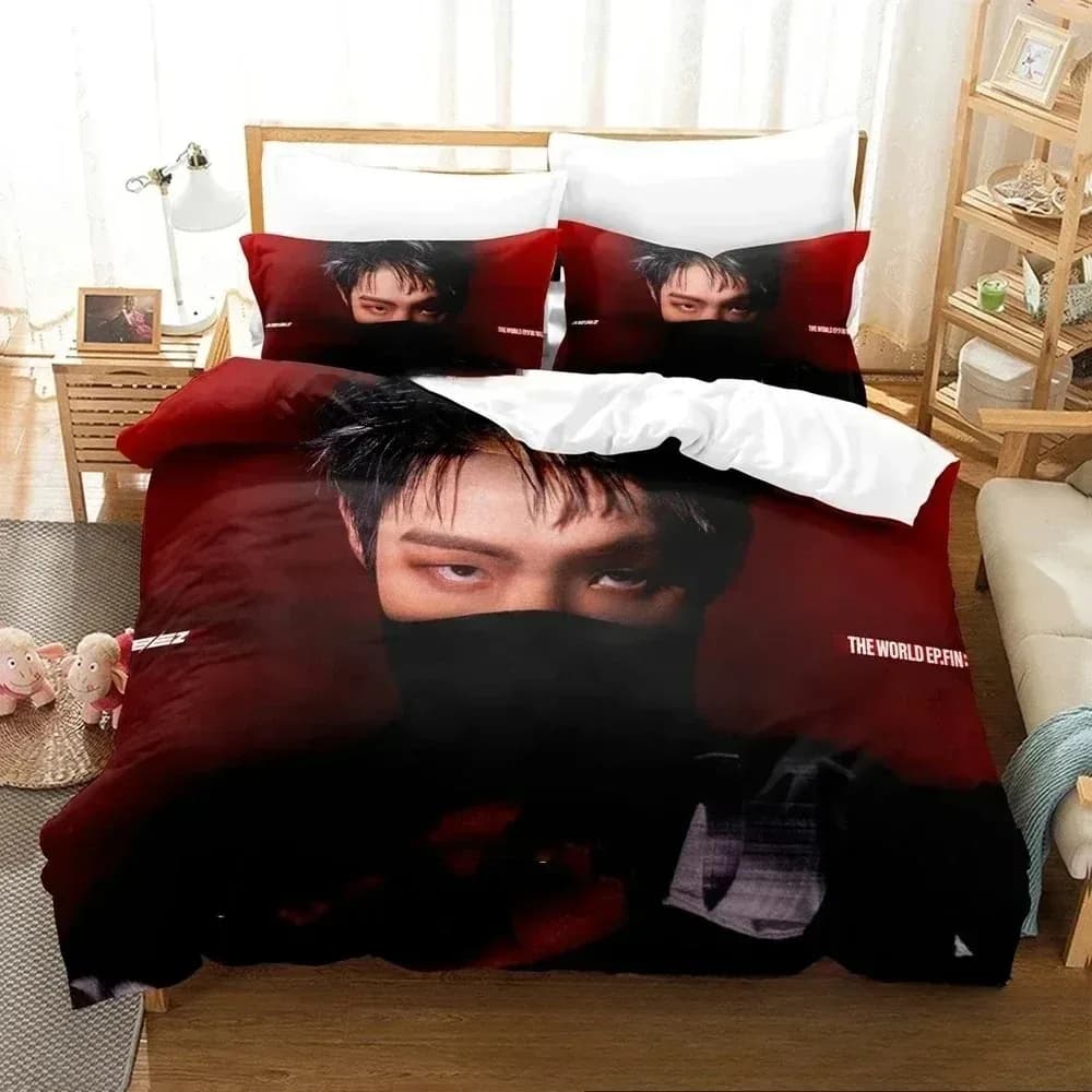 The World Ep.fin Will ATEEZ Bed linen set Copripiumino Bed set Federa Trapunte King Queen Size Boys Bed linen for adults