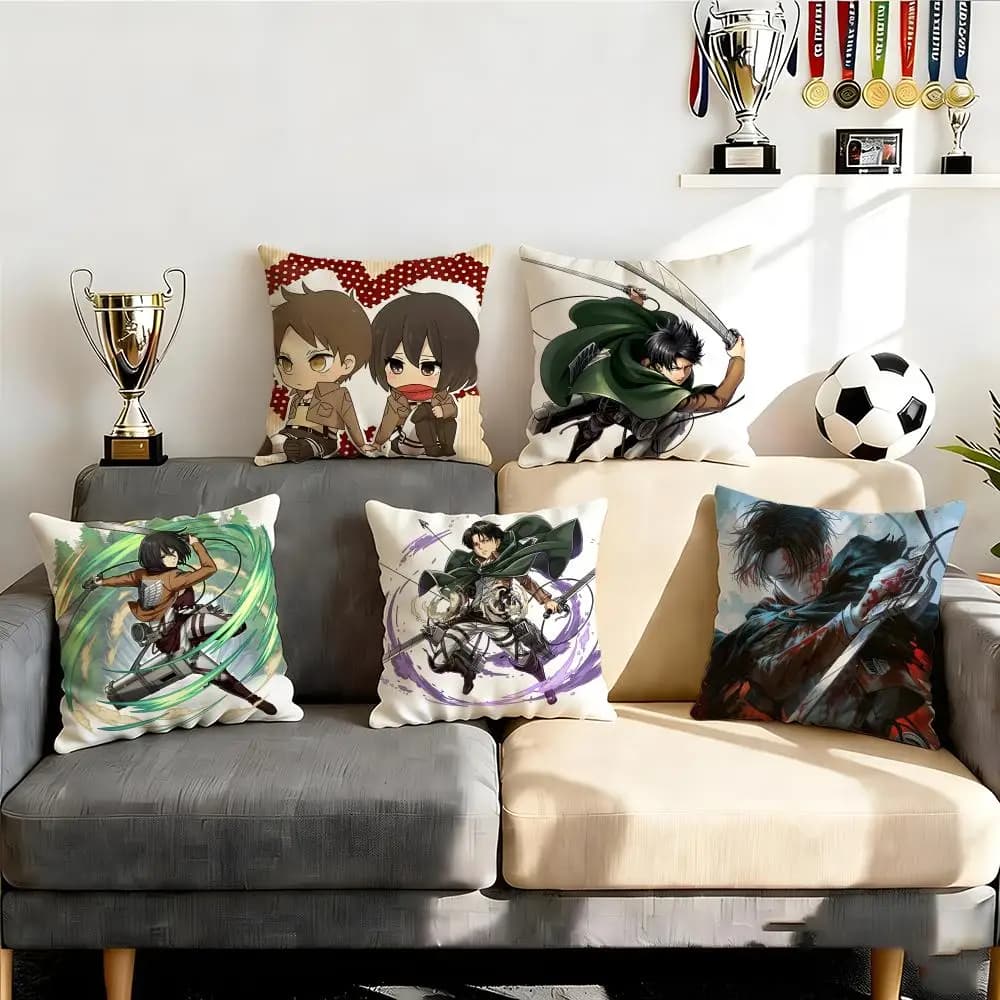 Set di 4 fodere per cuscini Dark Attack on Titan, 50x50 45x45 40x40, federe decorative per divano e arredamento casa