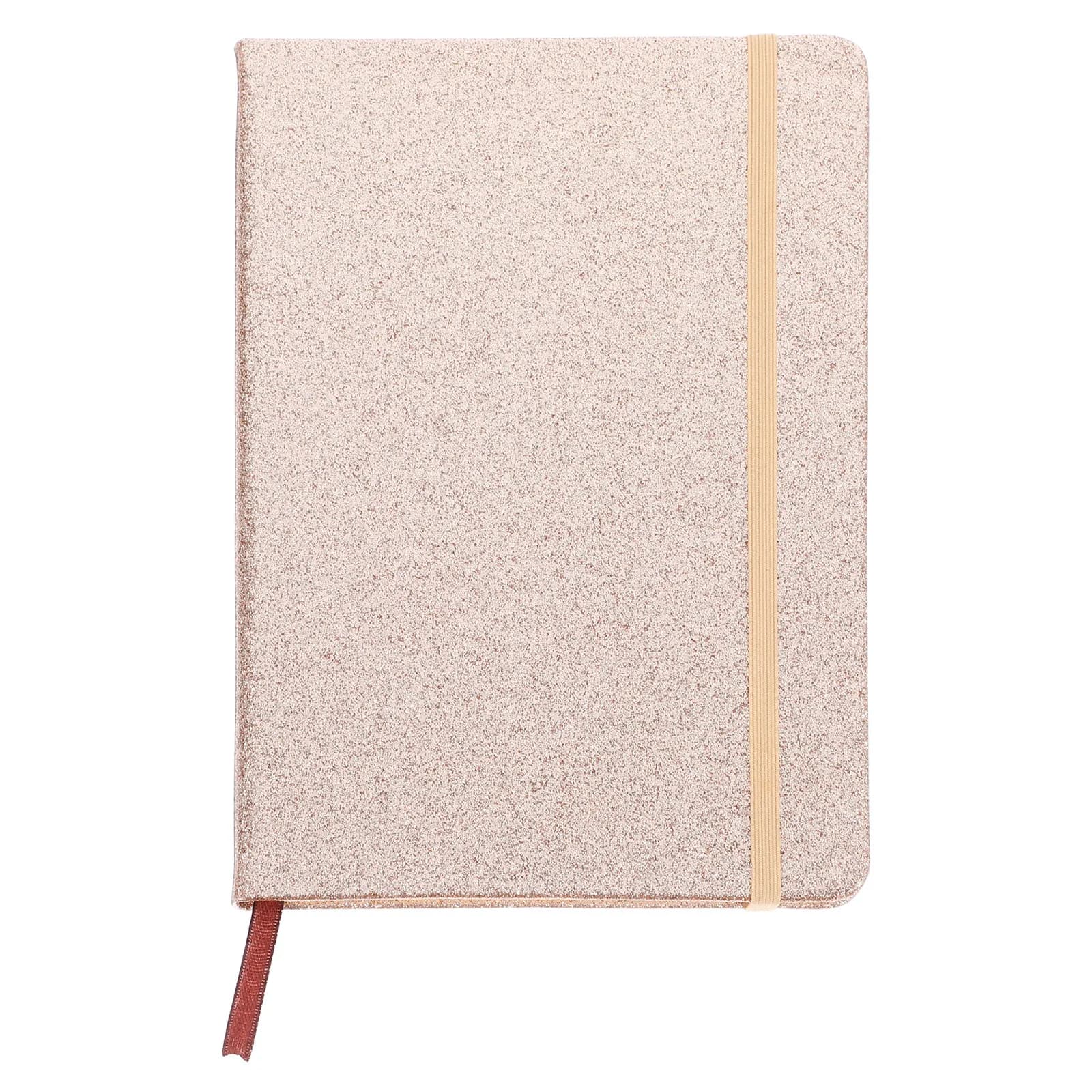 Agenda A5 con Copertina Rigida Glitterata, Elastico, Diario Giornaliero, Taccuino da Viaggio, Uso Aziendale, Blocco Note Piccolo, Scrittura Scintillante