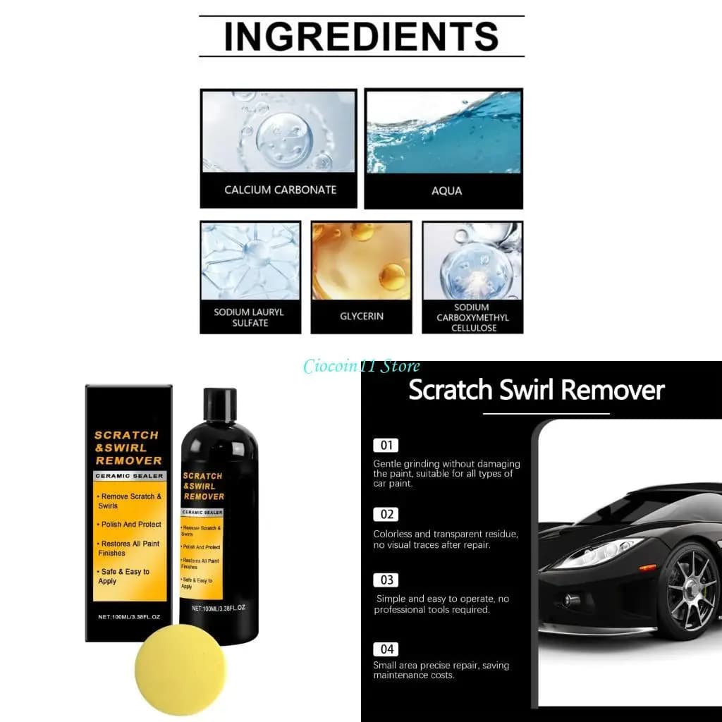 Y1UB Auto Ceramic Coating Cera Scratch Repair Antifratch Agent Paint Coating Polishing Agent