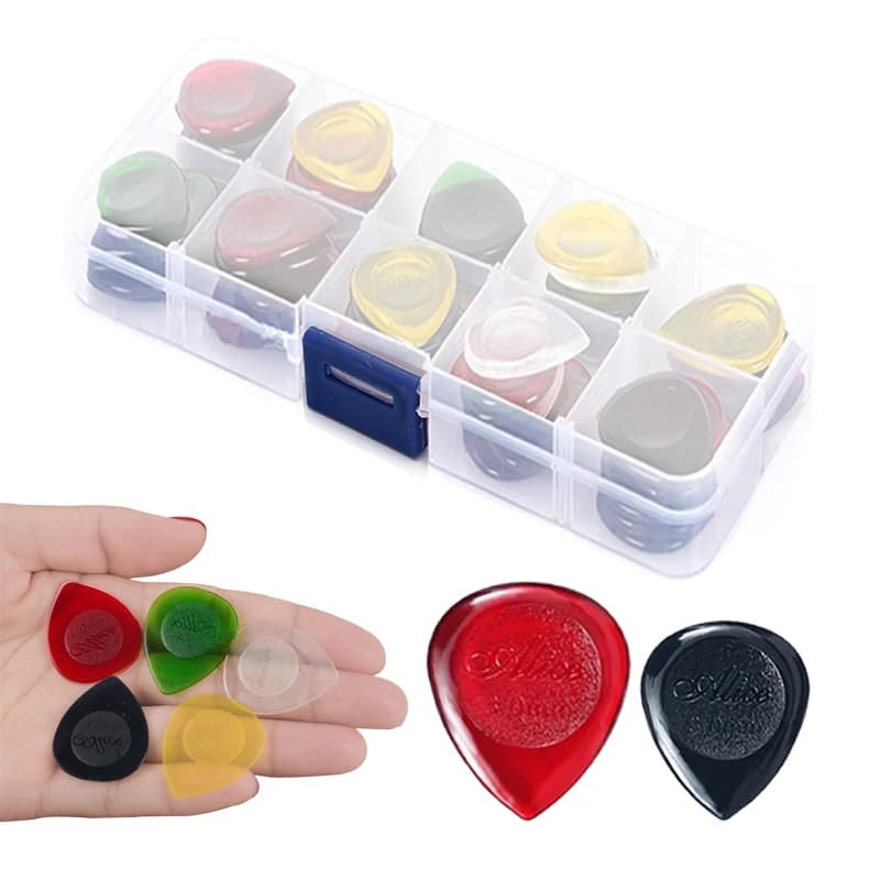 30 plettri per chitarra con scatola portaoggetti, a forma di goccia grande, spessore 1mm 2mm 3mm, in ABS, accessori per chitarra TMZ