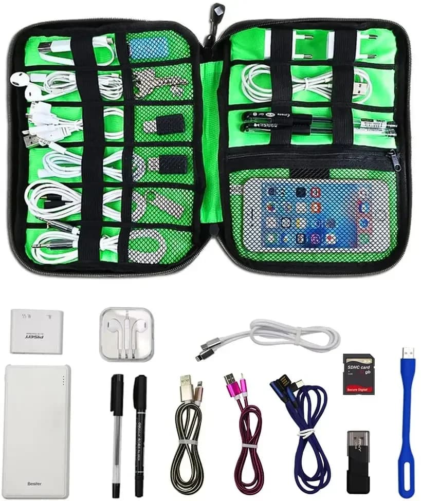Organizzatore di cavi Borse portaoggetti Kit di sistema Custodia Cavo dati USB Auricolare Penna a filo Accumulatori e caricabatterie di riserva Dispositivi gadget digitali Borse da viaggio
