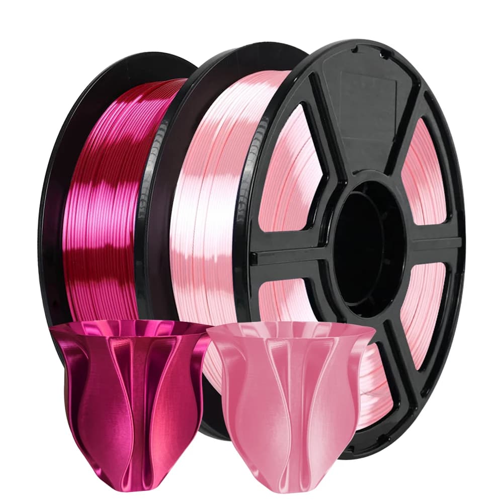 Silk and Pink Silk 3D Printer Filament from 1,75 mm 250 g, high quality PLA material, smooth surface, FDM filament without matching