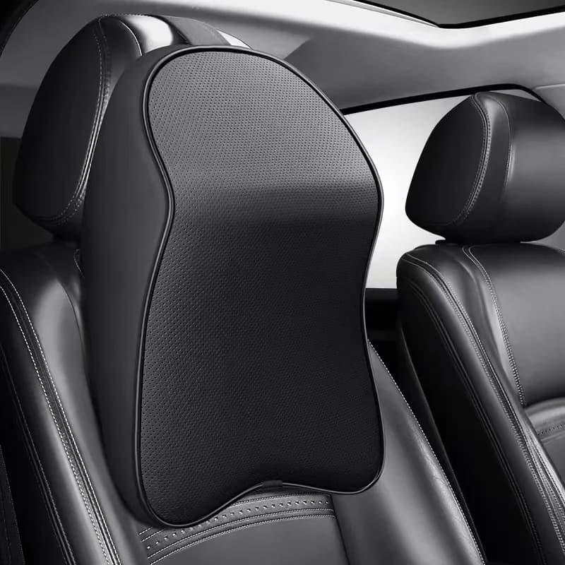 Poggiatesta in memory foam in pelle nappa 3D Cuscino per collo per auto Supporto per poggiatesta Cuscino per poggiatesta per sollievo dal dolore in auto Supporto per collo da viaggio
