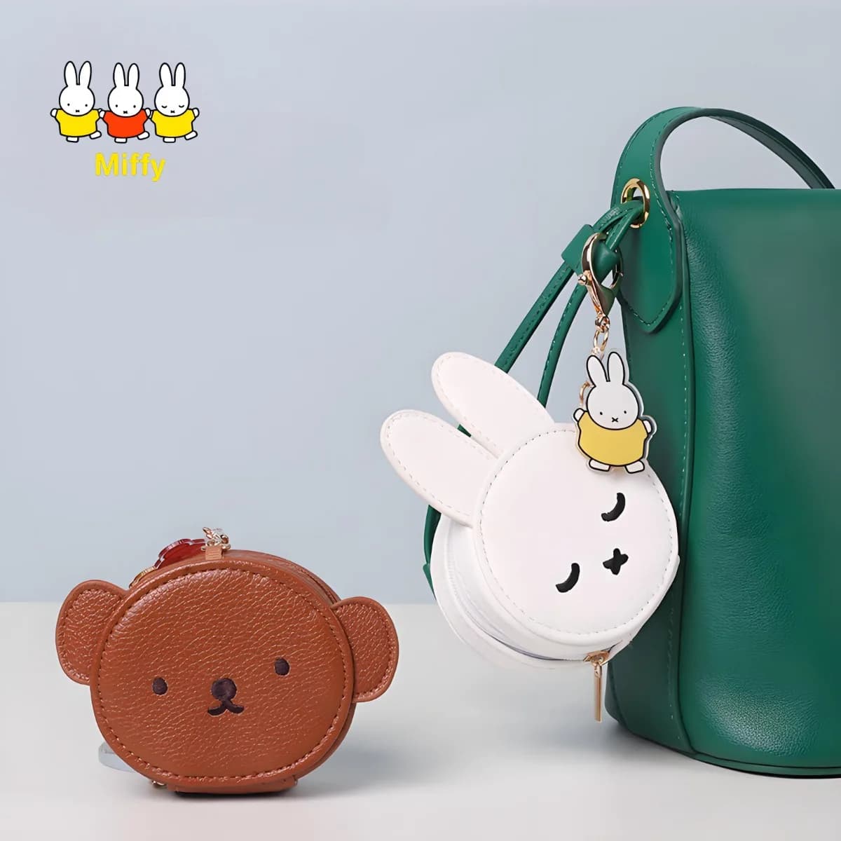 Kawaii Anime Miffy Cartoon Borsa per auricolari Portamonete Simpatico cartone animato Zaino Borsa portaoggetti Regalo di Natale per ragazzi e ragazze