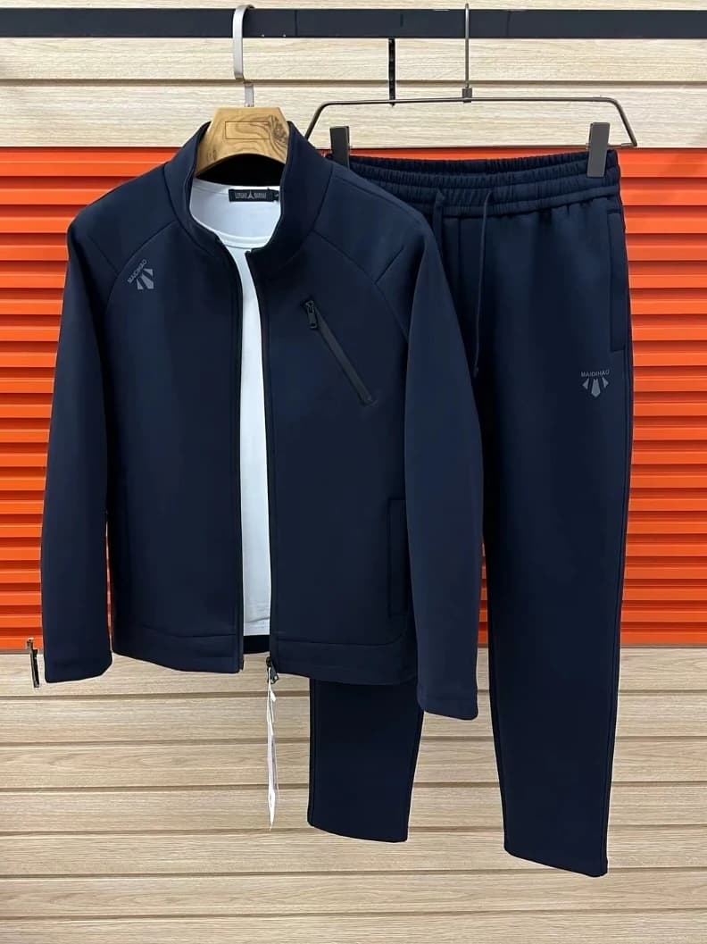 Complete Sports Casual Men's Spring/Autumn with Collection, Two Pieces, Trendy, High Range, Versatile, Elegant, with Long Sleeved Jacket and Pants