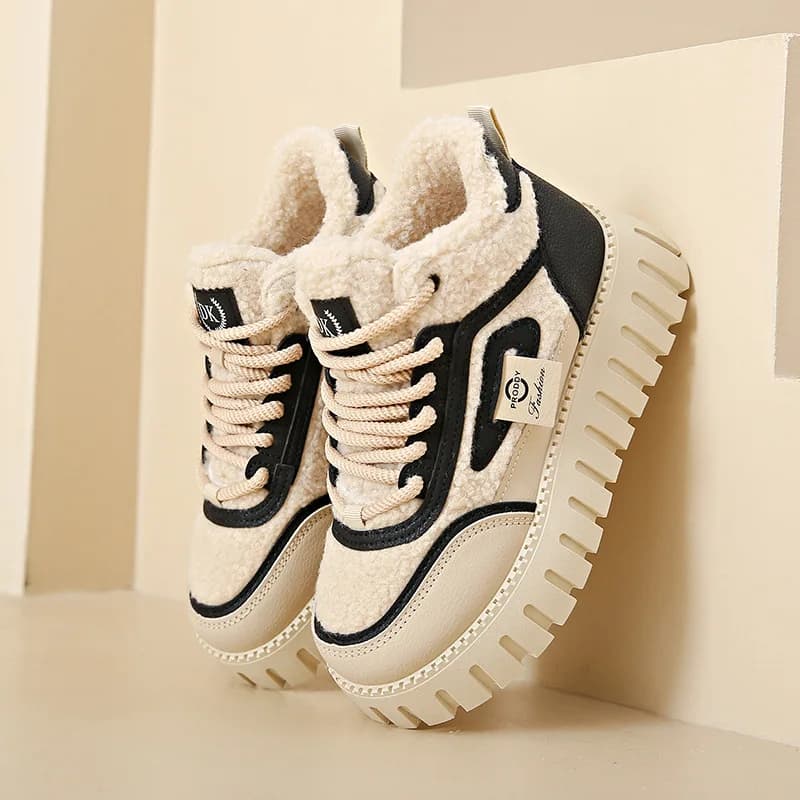 Men casual shoes in warm and soft cotton, fleece lined, non-slip, wear resistant
