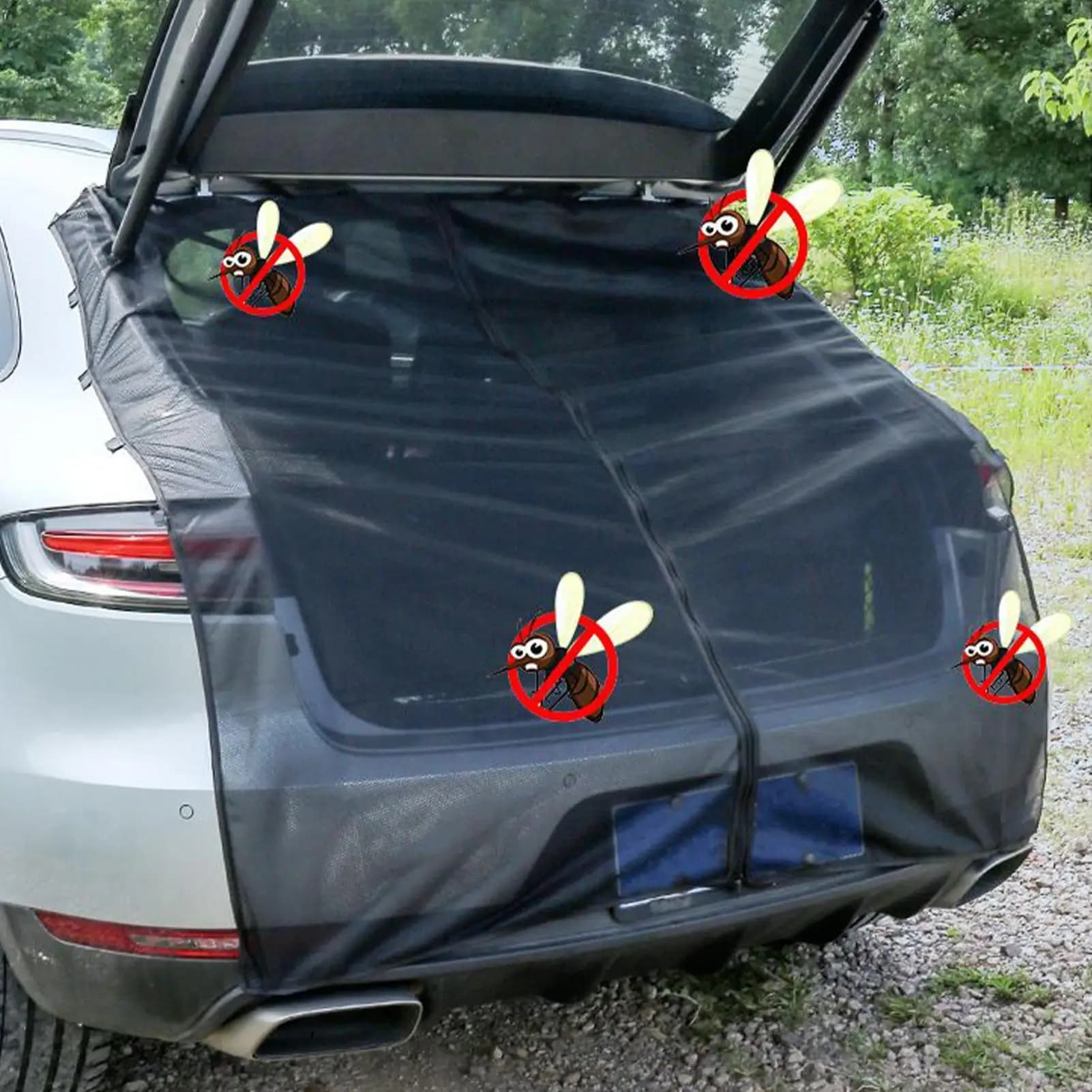 Truck Cargo Net Magnetic Mesh Net Trunk Ventilation Netting Fly Screen For Vehicle Trailer RV Outdoor Tent Travel Picnic Camping