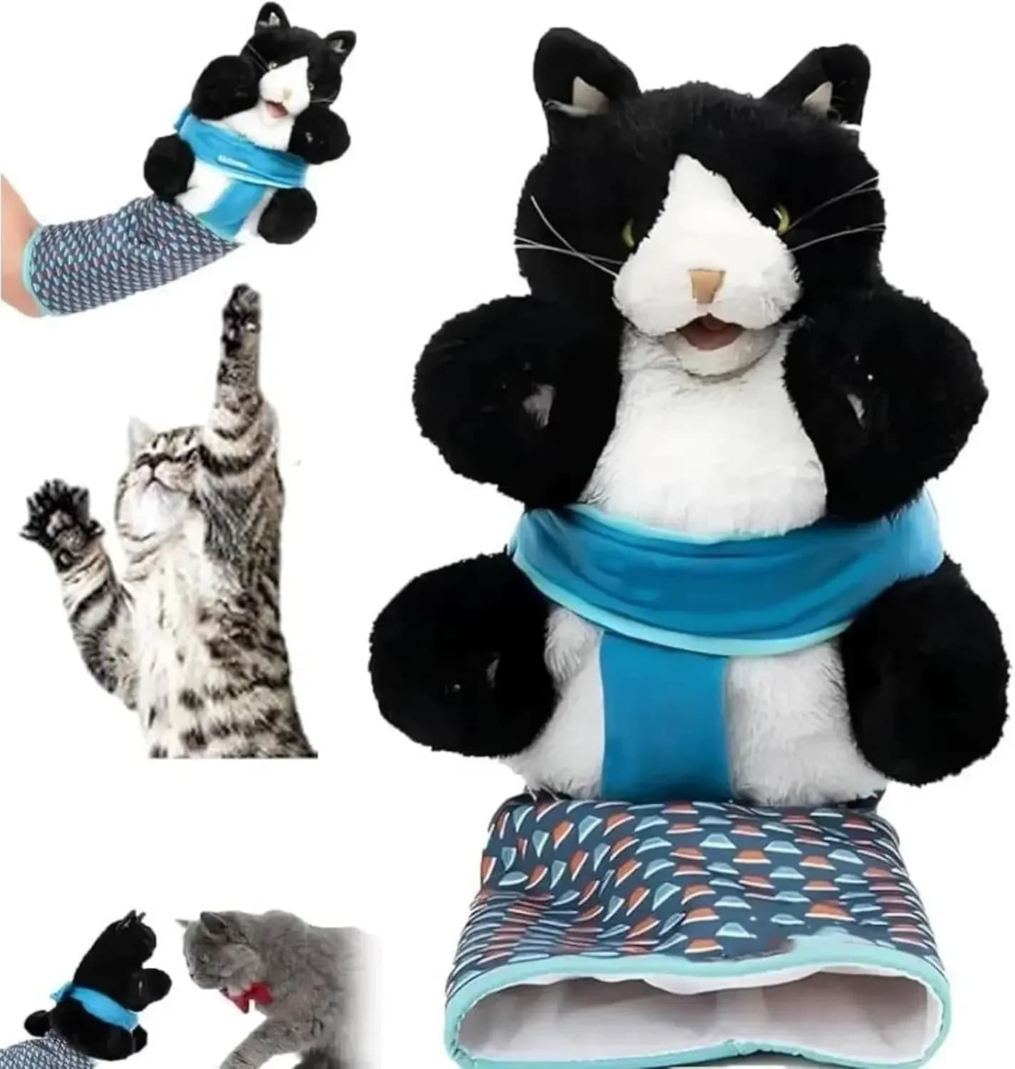 Giocattolo interattivo per burattini per gatti: giocattolo di wrestling a mano in peluche durevole con imbottitura resistente | Gioco sicuro per la stimolazione e il incollaggio mentale