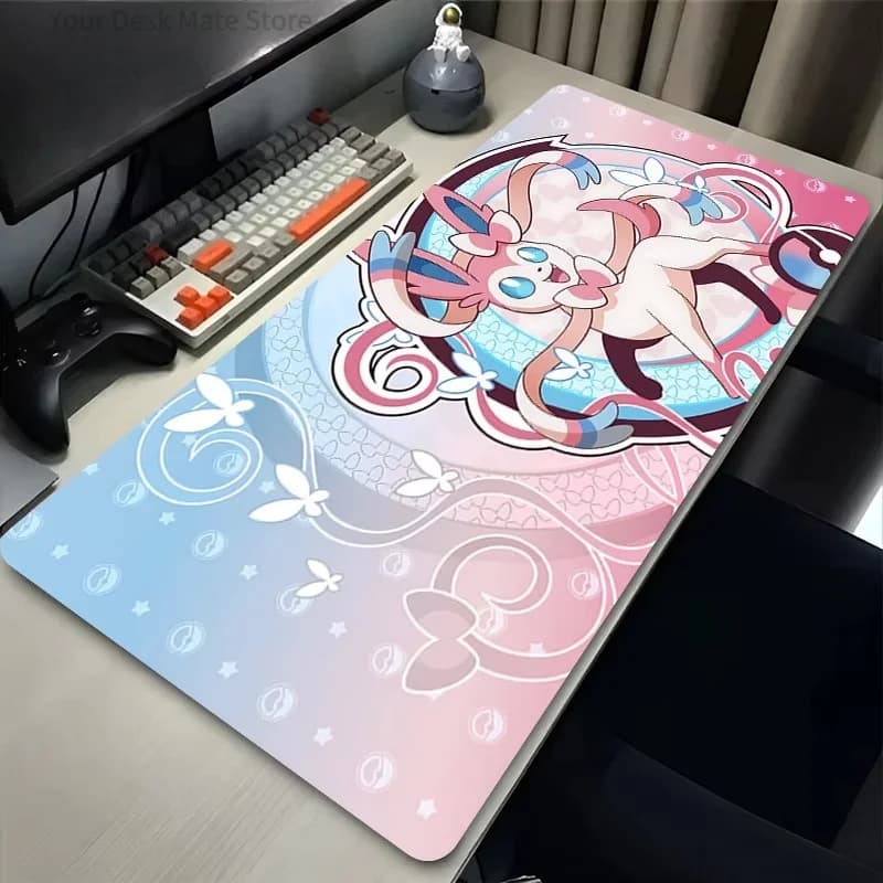 Tappetino per mouse da gioco Sylveon Pokemon, tappetino da scrivania impermeabile e antiscivolo