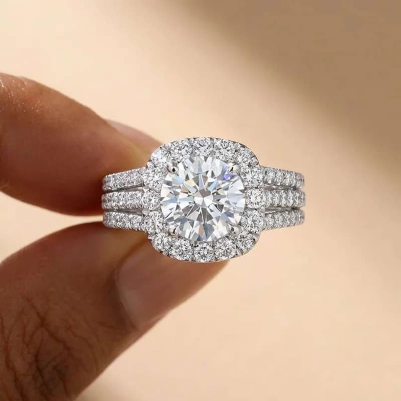 Women's Trendy Rings in Sterling 925 Sterling Silver with Zirconia Cubica Brilliant, Luxury Rings for Fidanzamento, Fashion Jewelry for Weddings and Celebrations, Gift Idea