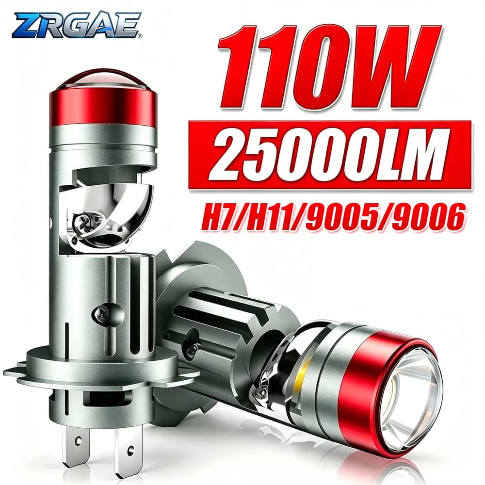 H7 LED Lens Headlight Bulbs 1:1 Wireless H11 H8 H9 9005 9006 HB3 Led Projector Plug&Play Mini Lens Projector Fog Light RHD LHD