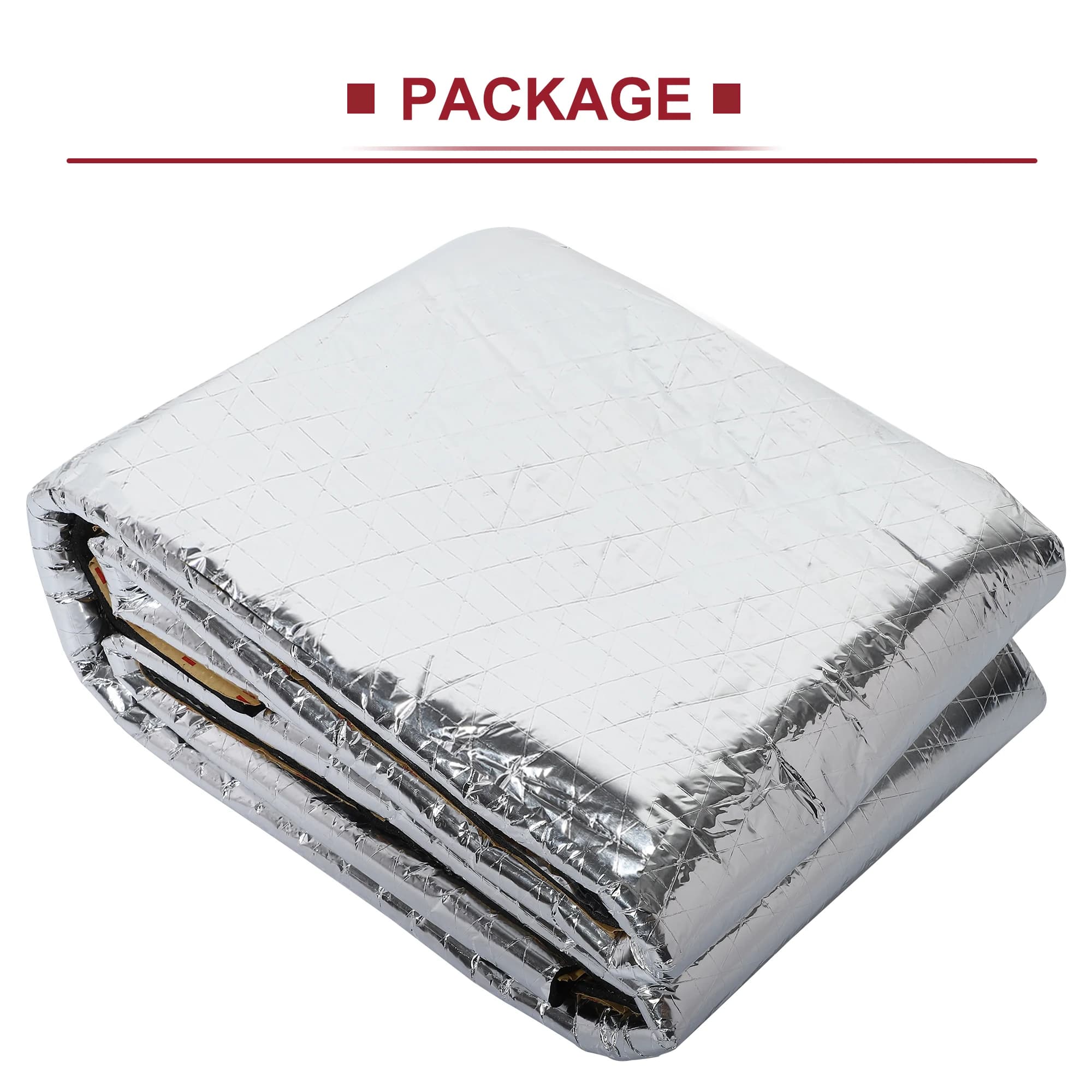 Thermal and Acoustic Insulating Mat for Auto 203cmx100cm, Aluminum Coating, Self-adhesive Cotton, Acoustic Insulation 5mm