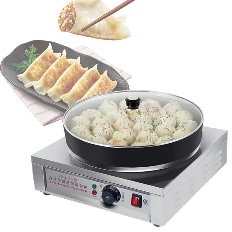 Commercial Bun Frying All In One Griddle Make Potstickers Pan Fried Buns Boiled Dumplings Dumpling Frying Machine