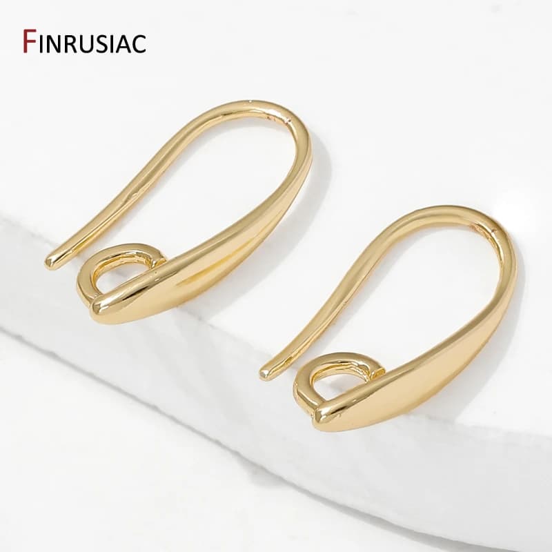 14K gold plated brass smooth earring hook for supplies for creating earrings, accessories for creating DIY jewelry