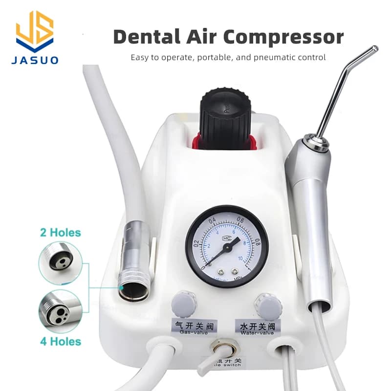 Dental portable turbine unit works with 3-way Siringa air compressor 2/4 holes Teeth whitening equipment Plastic rubber dentistry