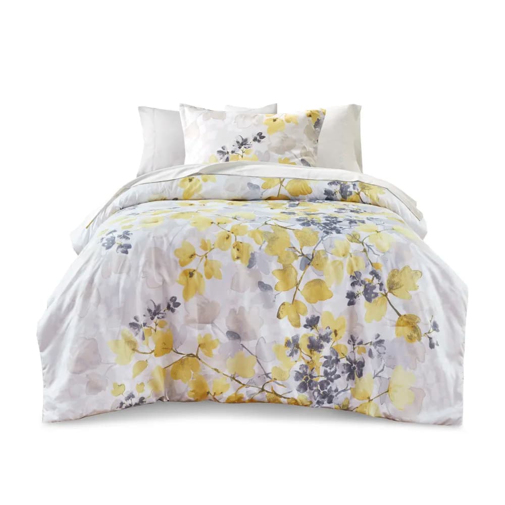 Comforter Set with Bed Sheets Yellow Twin XL bed sheets and pillowcases