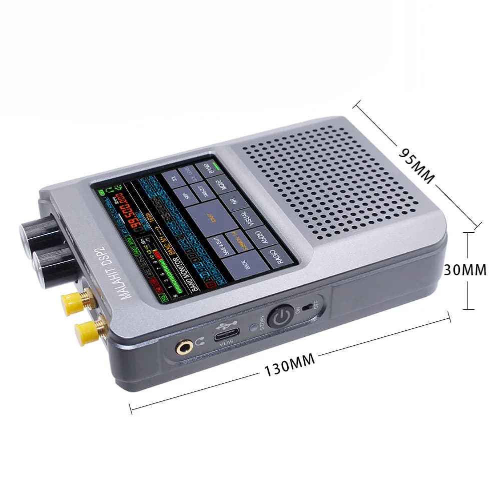 Hot Selling Malachite DSP2 SDR Radio Receiver 10kHz-380MHz 404MHz-2GHz Stereo Radio 5000mAh Battery Updated 2.30 Second