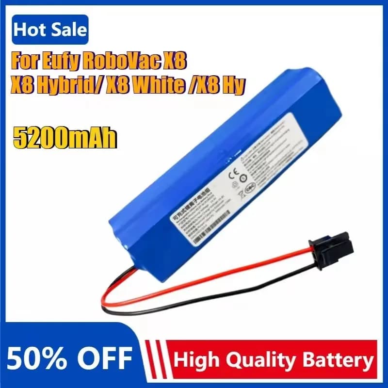 5200mAh 14.4V Vacuum Cleaner Battery for Eufy RoboVac X8 for RoboVac X 8 Hybrid X8 White X 8 Hy Replacement Rechargeable Battery