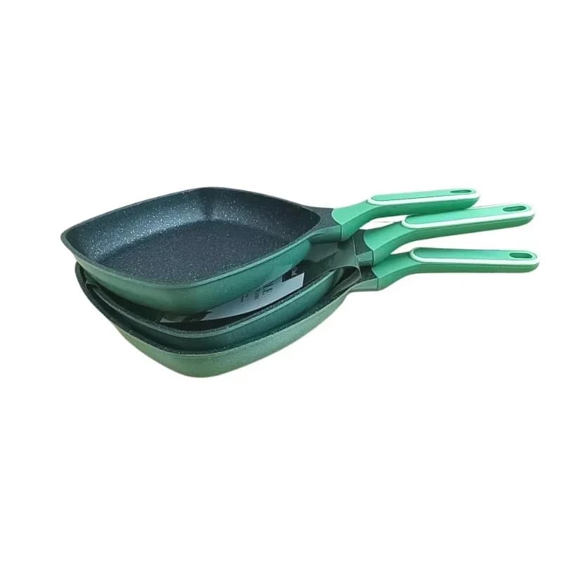 Non-stick aluminum alloy square frying pan cooking pan frying steak flat bottom, convenient, practical and durable