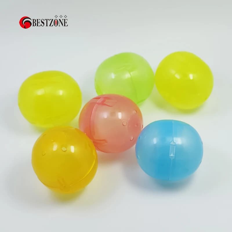 20Piece 45x50MM Hollow Conjoined Ball With Hinge Empty Toy Container Soft Toy Capsule Fillable Vending Hinge Surprise Ball 2-in
