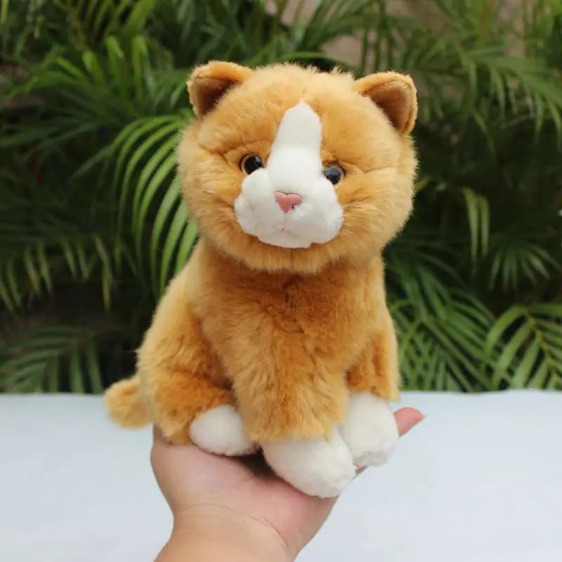 new soft plush cat toy high quality yellow cat doll christmas gift about 20cm w2537