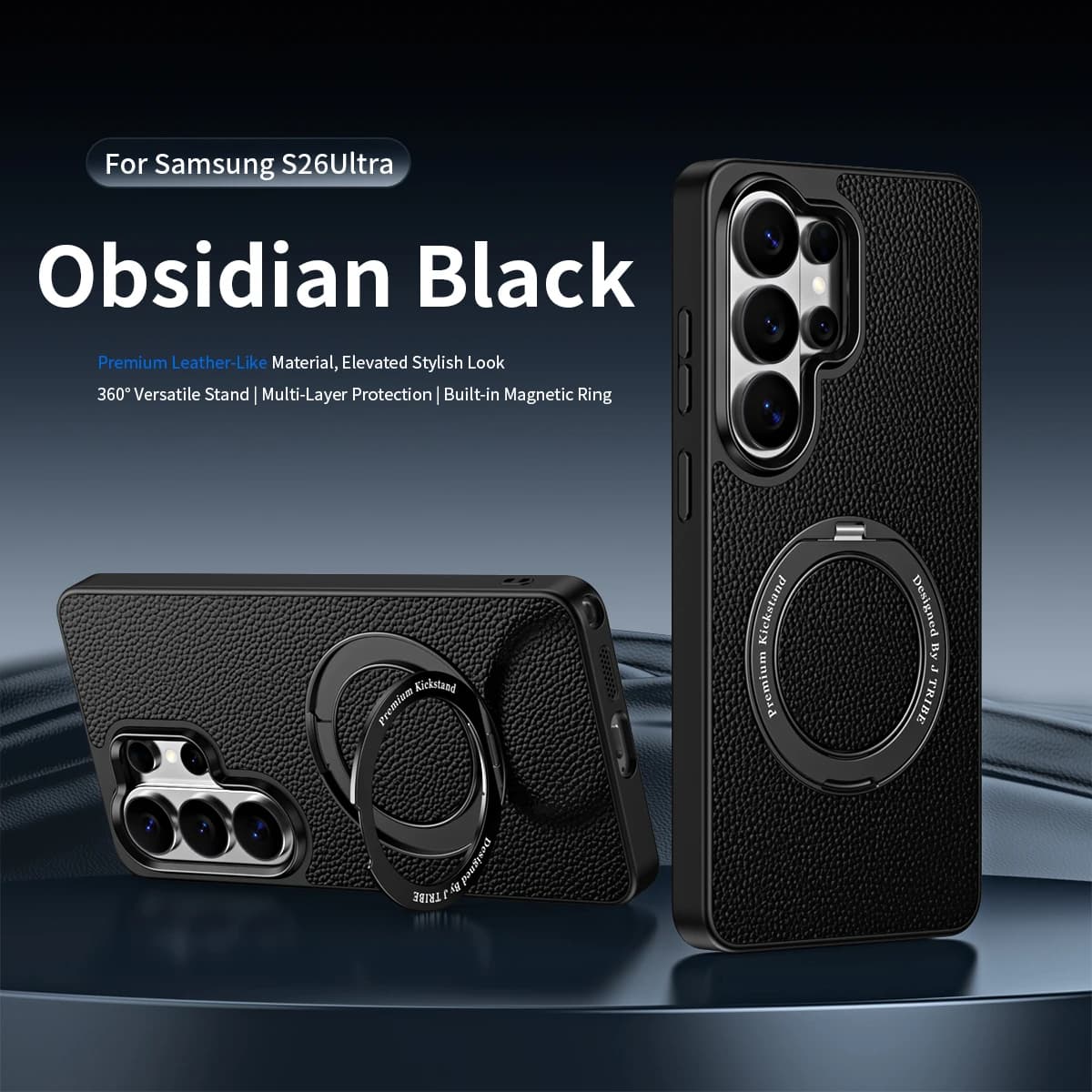 Luxury 360° Rotating Stand Phone Case For Samsung Galaxy S24 S25 S26 Ultra Magnetic Leather Holder Phone Cover Wireless Charging