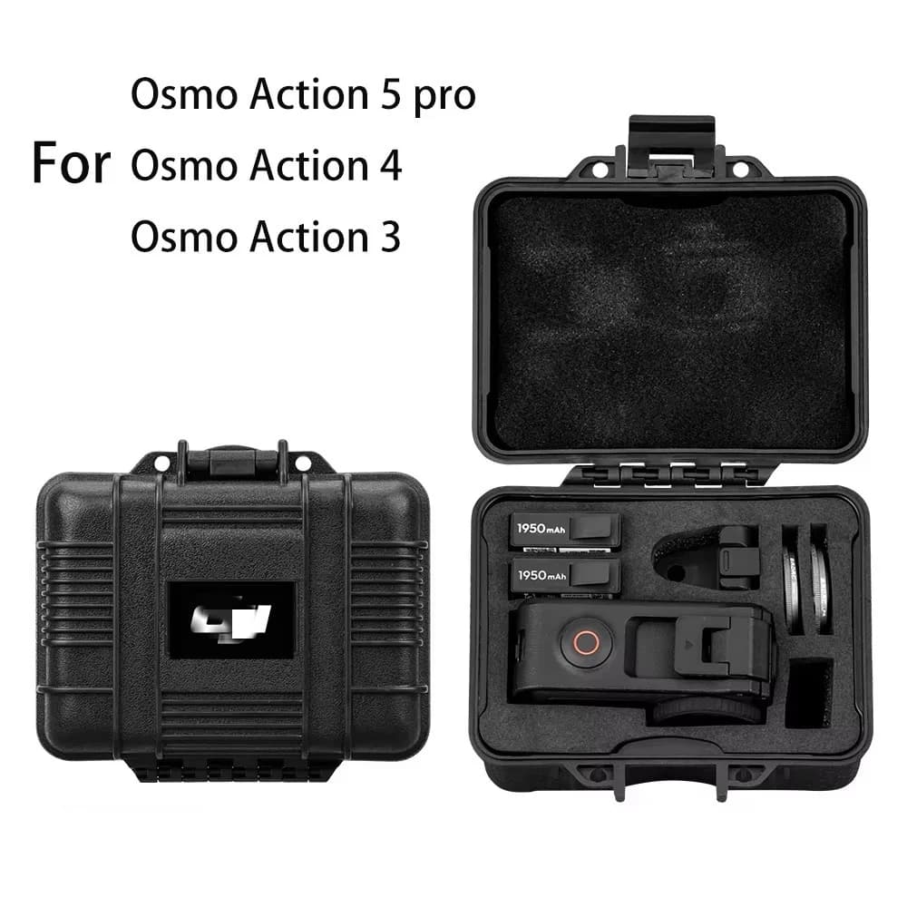 Valigetta Rigida Impermeabile per Accessori DJI Action 5 Pro/Osmo Action 4/3, Custodia Protettiva Portatile per Trasporto