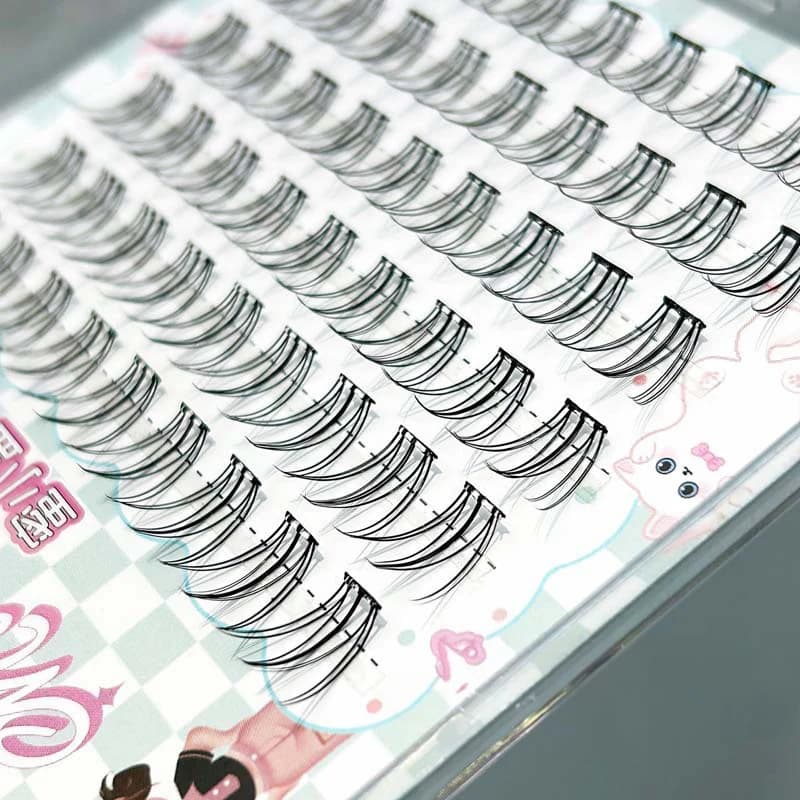 Estensioni delle ciglia noglue Ciglia finte naturali 12mm Stile coreano Ciglia a grappolo perfettamente soffici per trucchi da donna