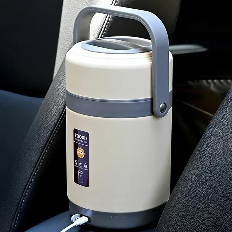 Scaldavivande Elettrico USB Ricaricabile 220V in Acciaio Inossidabile, Contenitore Termico per Alimenti a Temperatura Costante 65°C ℃ Contenitore Termico per Pranzo da Ufficio