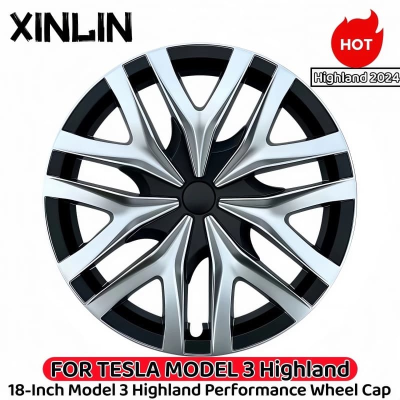 4 Copricerchi per Nuova Tesla Model 3 Highland 2025, Copriruota di Ricambio da 18 Pollici, Accessori per Copertura Completa del Cerchione Auto 2024