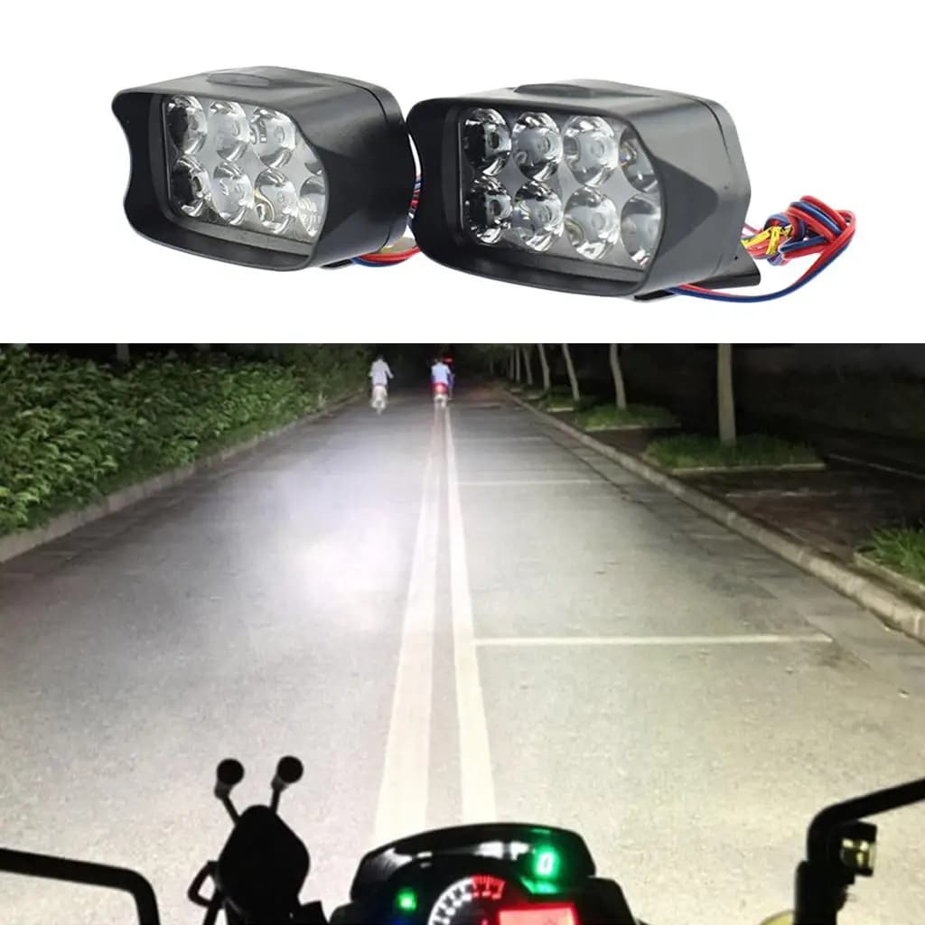Fari Ausiliari LED per Moto, Luce da Lavoro 12W Super Luminosa Impermeabile per Moto Universale