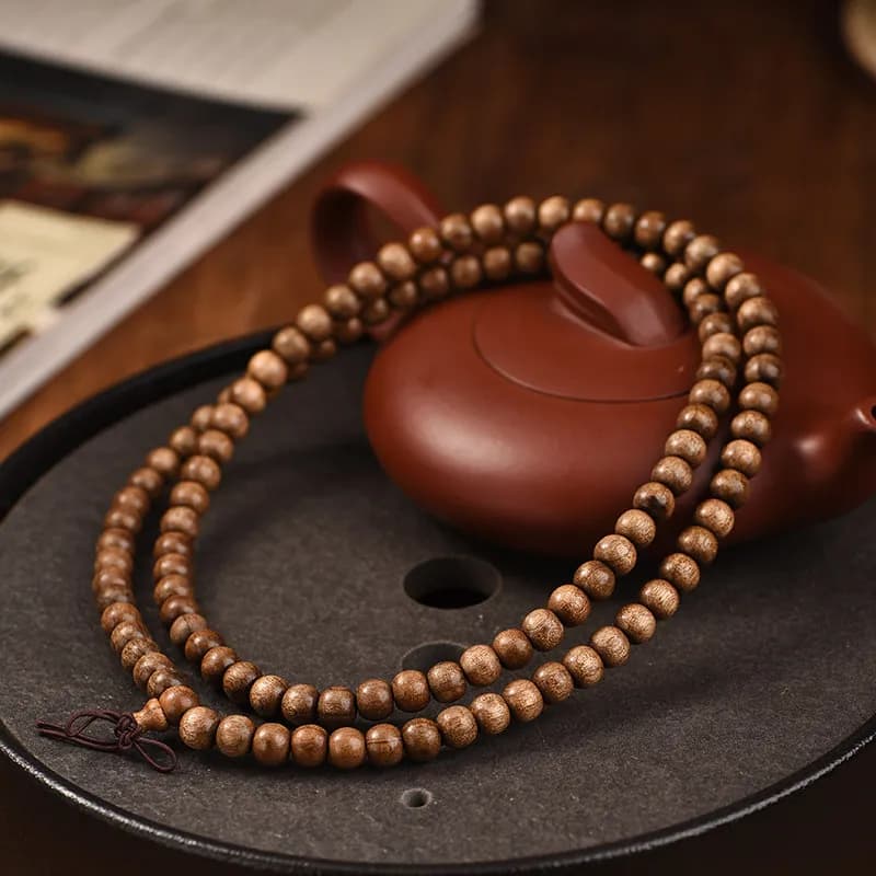 Golden Phoebe Chenyin Wood 108 Beads Apple Beads Mala Bracelet Prayer Beads For Men Women Collectible Classic Wenwan Jewelry