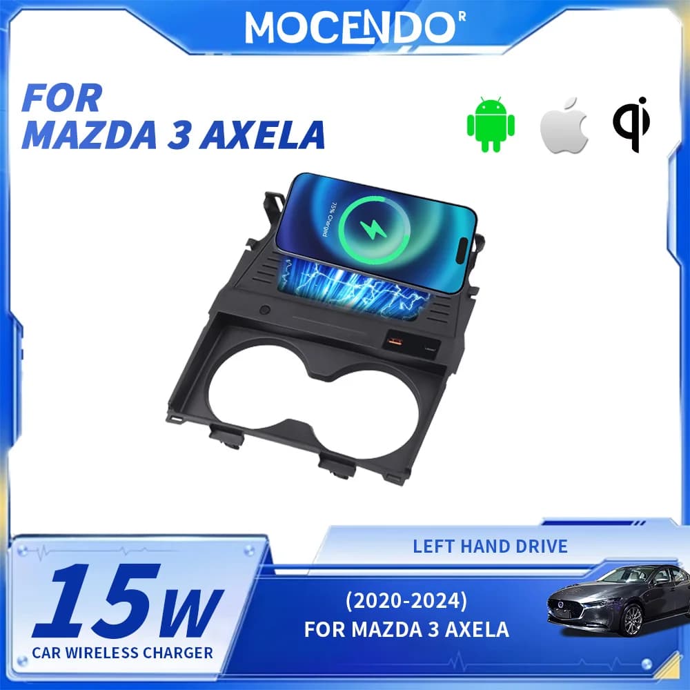 Caricatore Wireless per Auto Mazda 3 Axela 2020-2024 LHD, Supporto per Telefono con Ricarica Rapida, Accessori Interni Compatibili