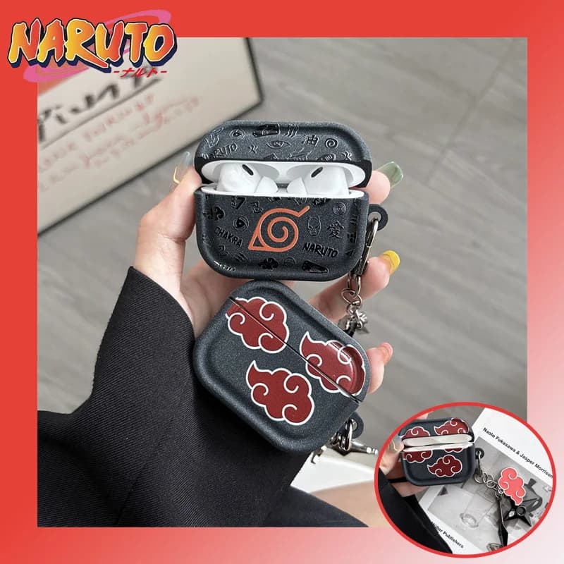 Custodia per auricolari Naruto Anime per Airpods Pro 2 3 Trasparente con gancio Airpods 4 Custodia protettiva in silicone antiurto a copertura totale