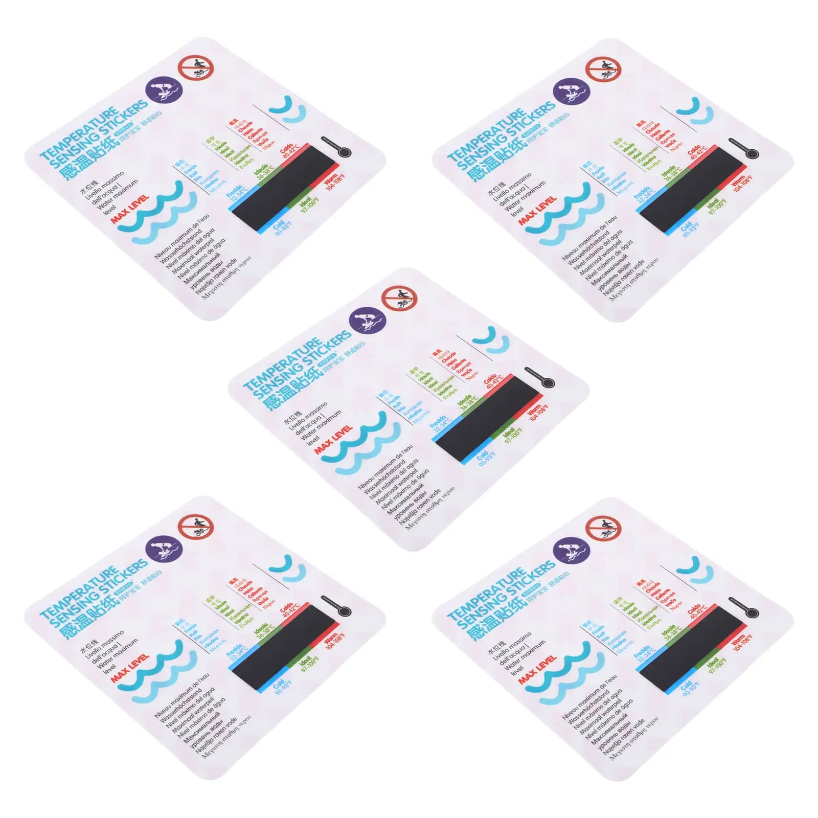 5Pcs Baby Bath Temperature Stickers Waterproof Adhesive LCD Display Thermometer for Safe Kids Water Monitor Thermometer Decal