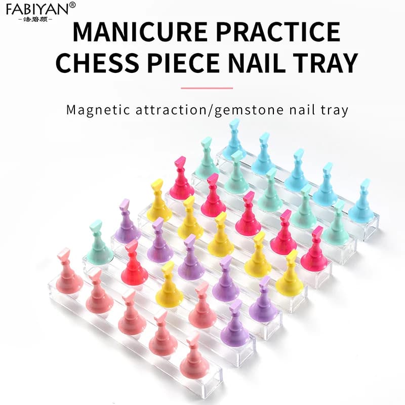 5 pz/scatola scacchi punte magnetiche per unghie pratica espositore unghie finte gel UV smalto che mostra scaffale espositore per nail art