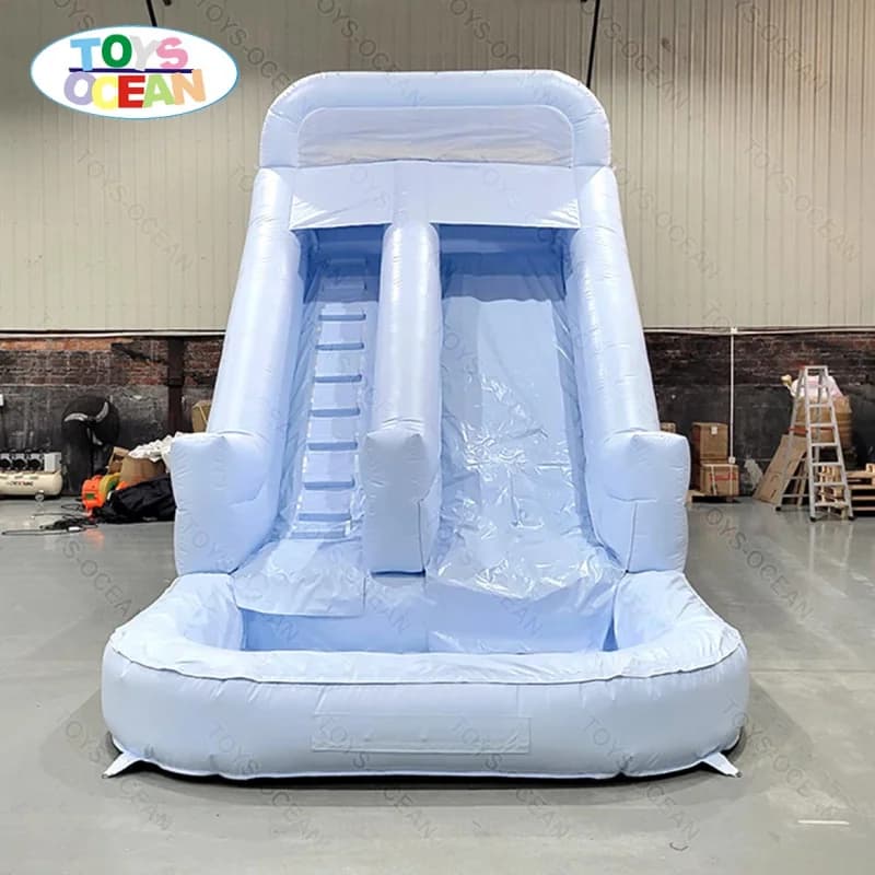 Customized Single Color 0.55mm Thick PVC Inflatable Water Slide Pool 3-Year Warranty 5-10 Passengers for Home Commercial