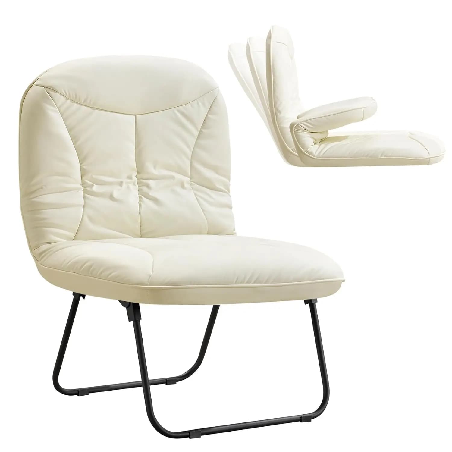Sedia Pieghevole 3 in 1 per Lettura, Relax e Gaming, Sedia da Campeggio Portatile con Telaio in Metallo, Personalizzabile